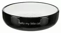 Миска керамическая для кошек короткомордых пород Трикси 0.3 л, 15 см, чёрный/белый