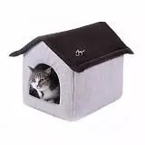 Дом со съемной крышей для кошек JOY светлый 53х41х39 