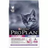 Сухой корм для котят Проплан Деликат Юниор с чувствительным пищеварением индейка/рис 3 кг