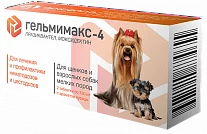 Антигельминтик для щенков и взрослых собак мелких пород Apicenna Гельмимакс-4 2*120 мг
