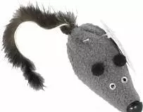 Игрушка для кошек GoSi Мышь M с норковым хвостом 6 см