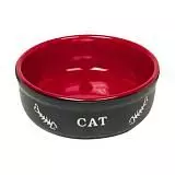 Миска для кошек Nobby Cat, 240 мл, красно-черный, размер 13.5x5 см 